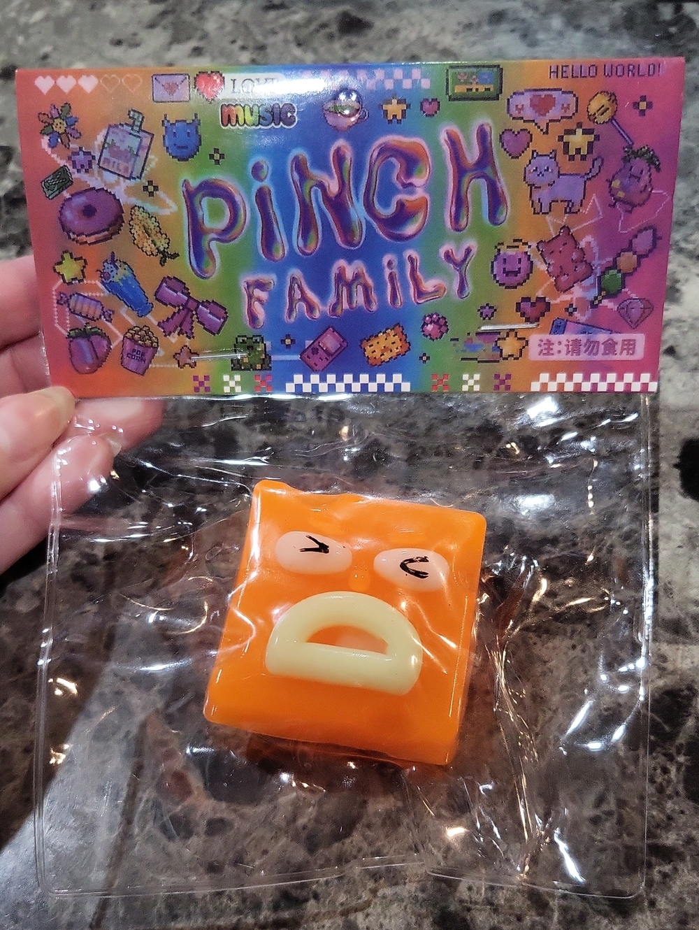 Pinch Family Square Face Squishy Toy